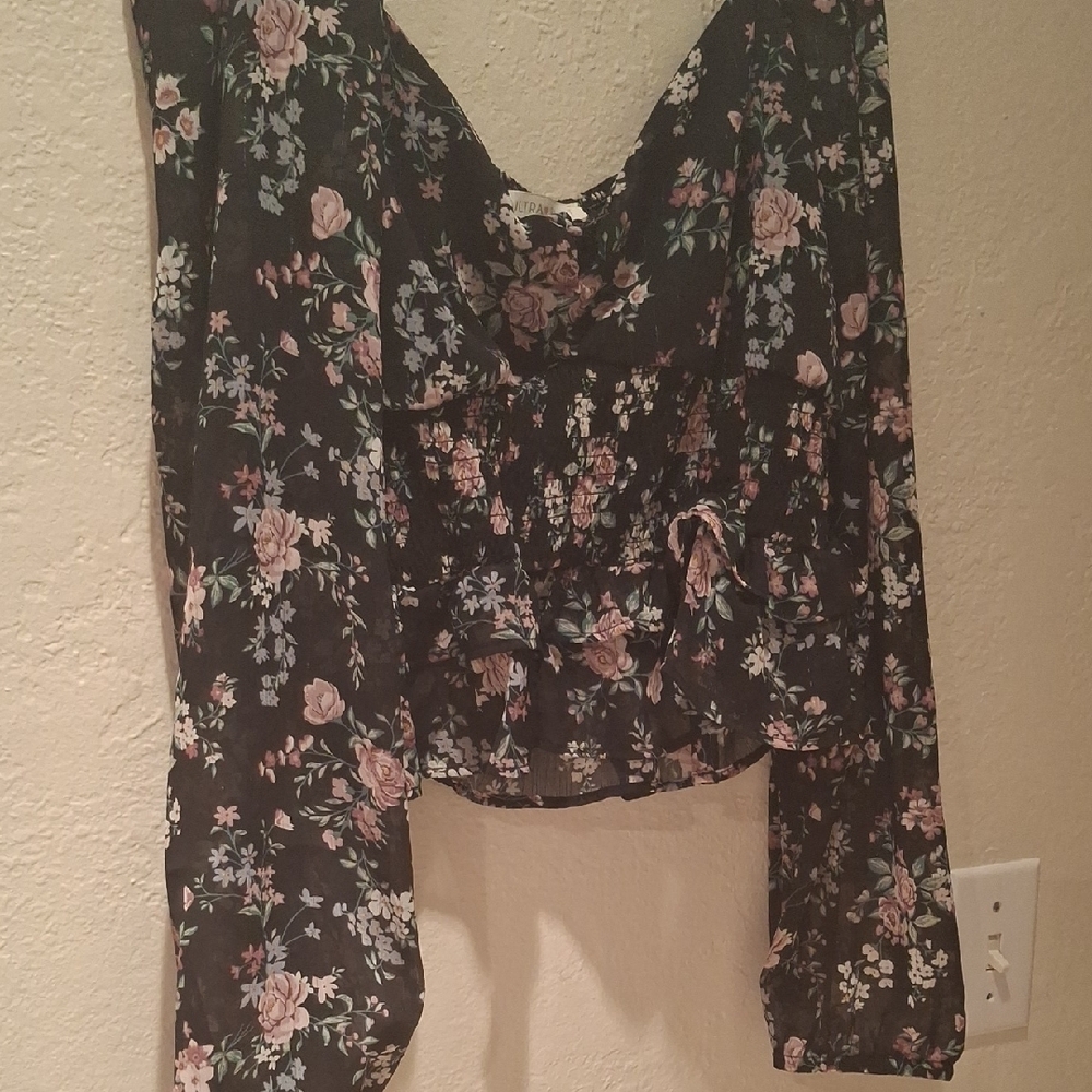 Floral Black Women's Top